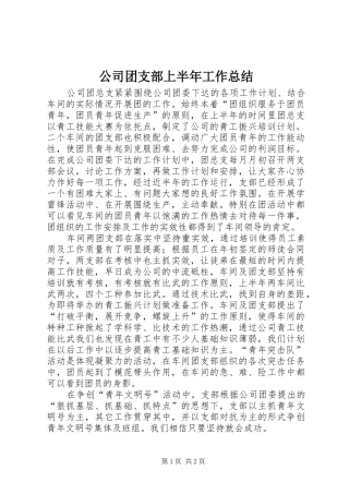 公司团支部上半年工作总结 (11)