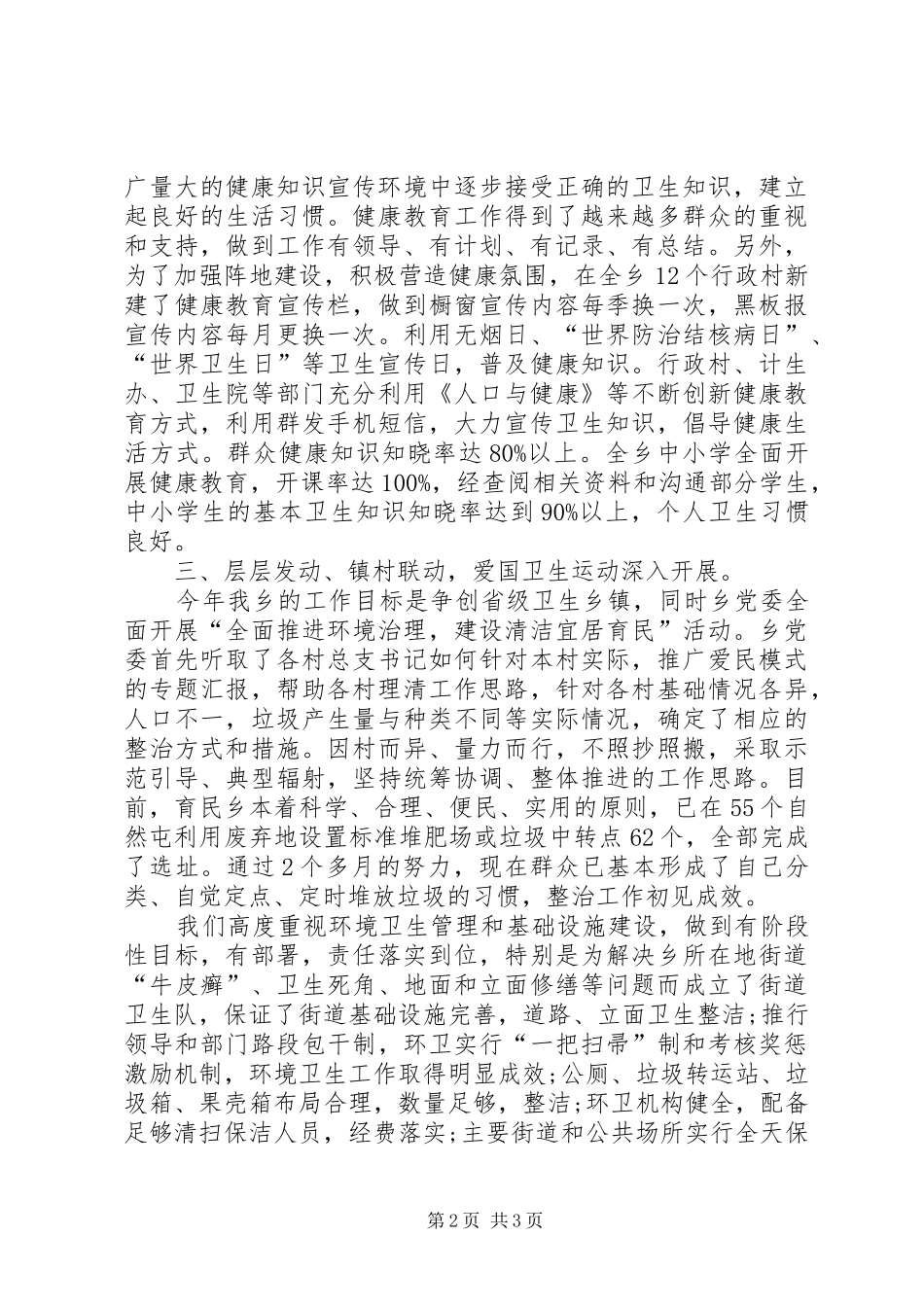 乡镇爱国卫生工作总结_第2页