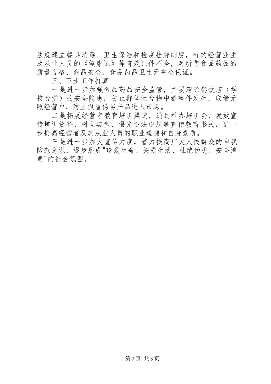 乡镇药监局开展安全生产大检查工作总结_第3页