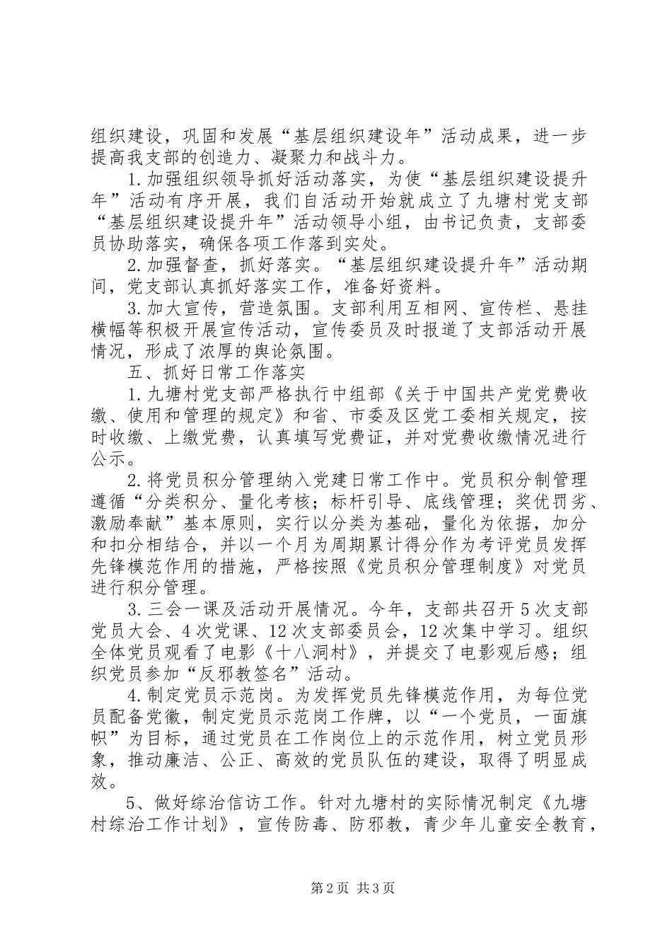 九塘村党支部工作总结_第2页
