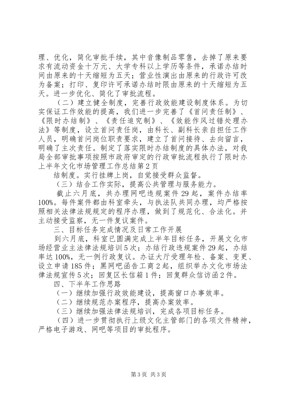 上半年文化市场管理工作总结_第3页