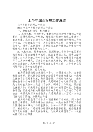 上半年综合治理工作总结 (11)