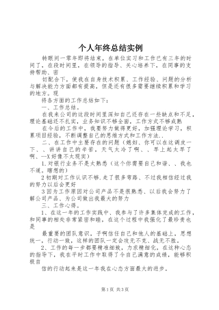 个人年终总结实例
