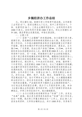 乡镇经济办工作总结 (10)