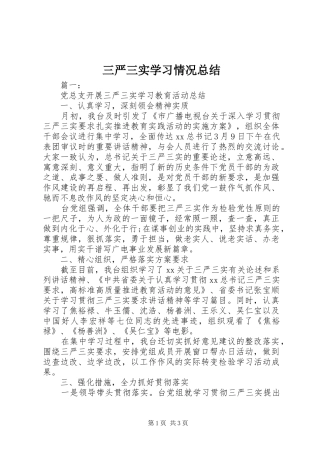 三严三实学习情况总结