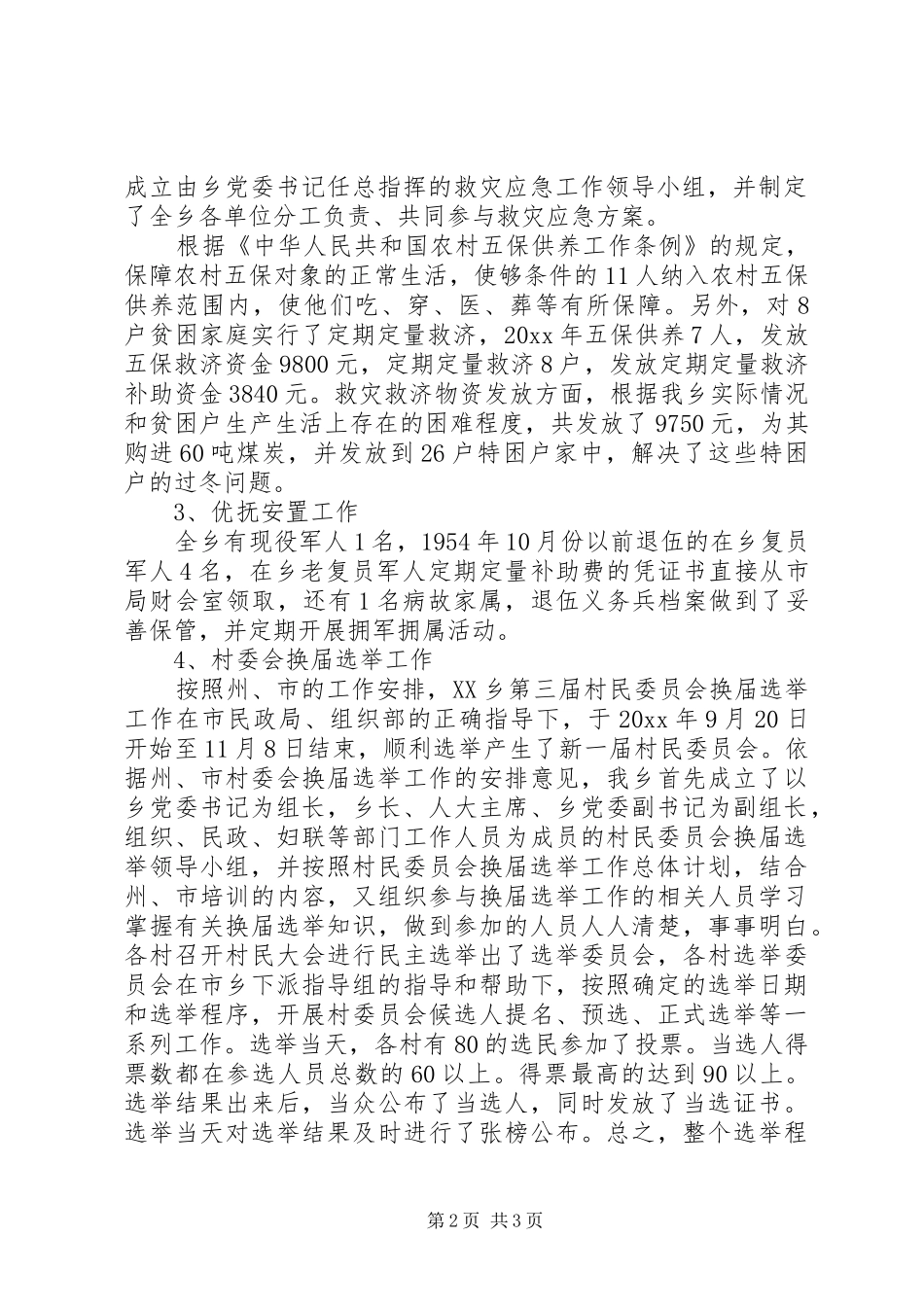 乡民政工作总结_第2页