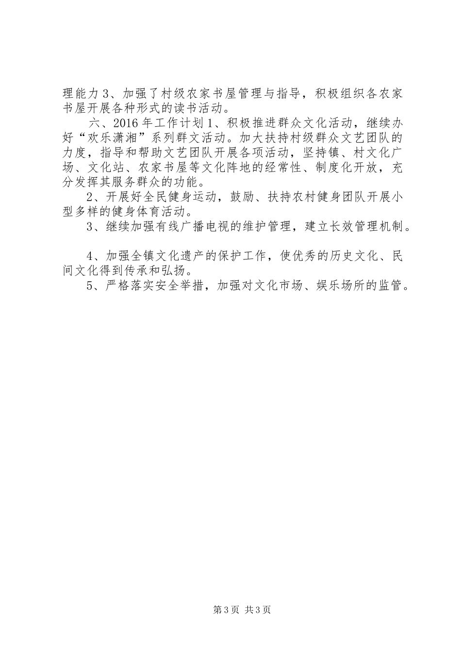 乡镇文体广电站年度工作总结_第3页