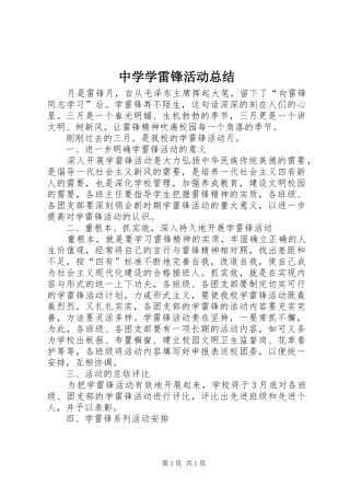 中学学雷锋活动总结 (10)