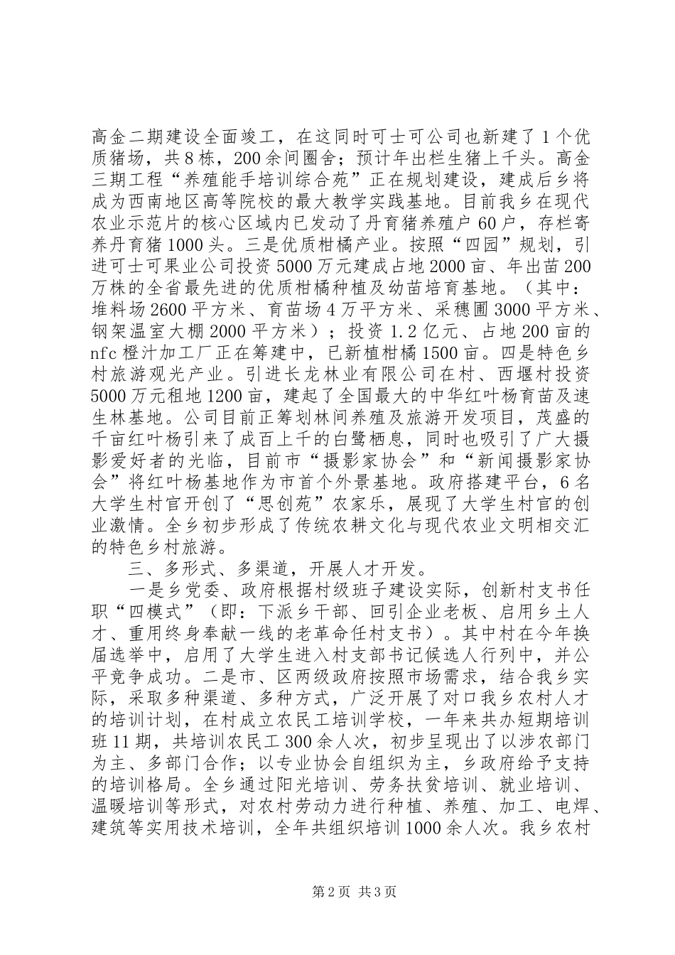 乡镇落实人才管理工作总结_第2页