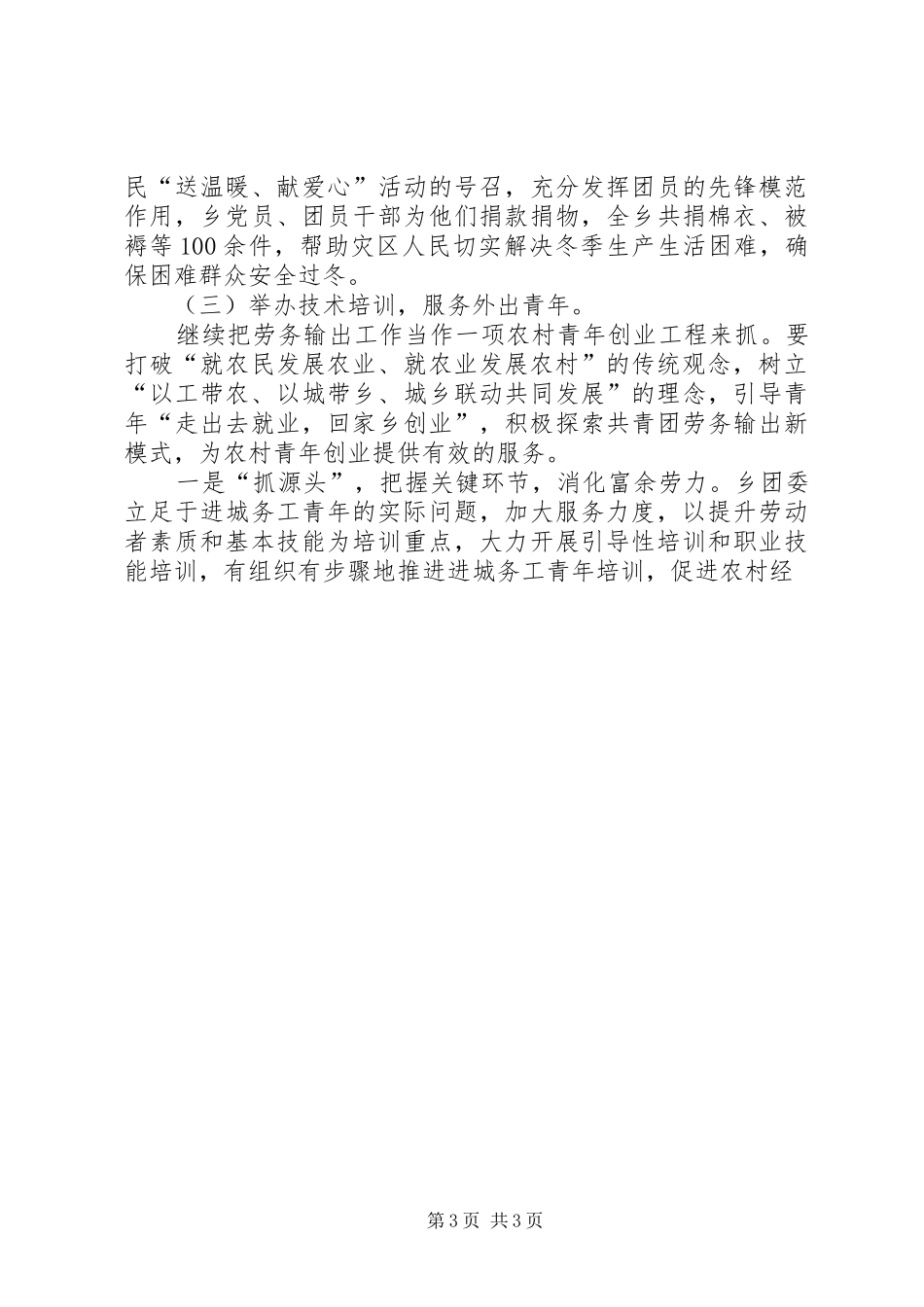 乡镇团委年度工作总结范文_第3页