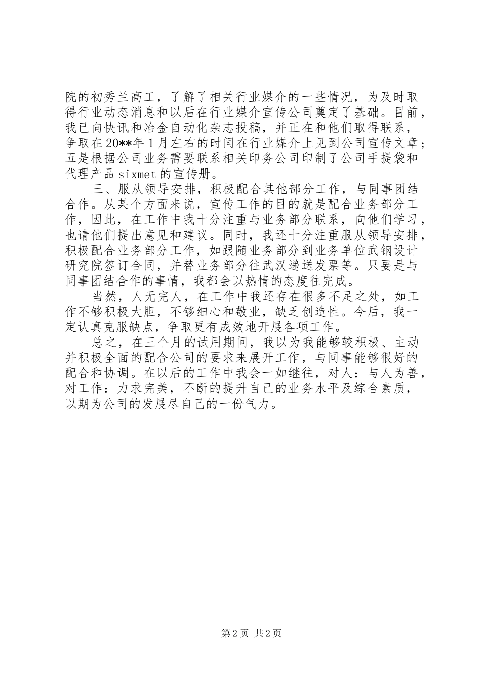 公司宣传员个人工作总结_第2页