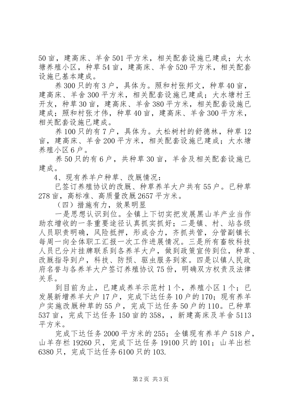 乡镇发展黑山羊产业自检自查总结汇报_第2页