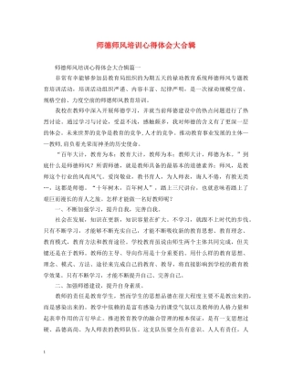 师德师风培训心得体会大合辑 