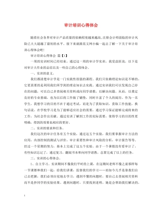 审计培训心得体会 