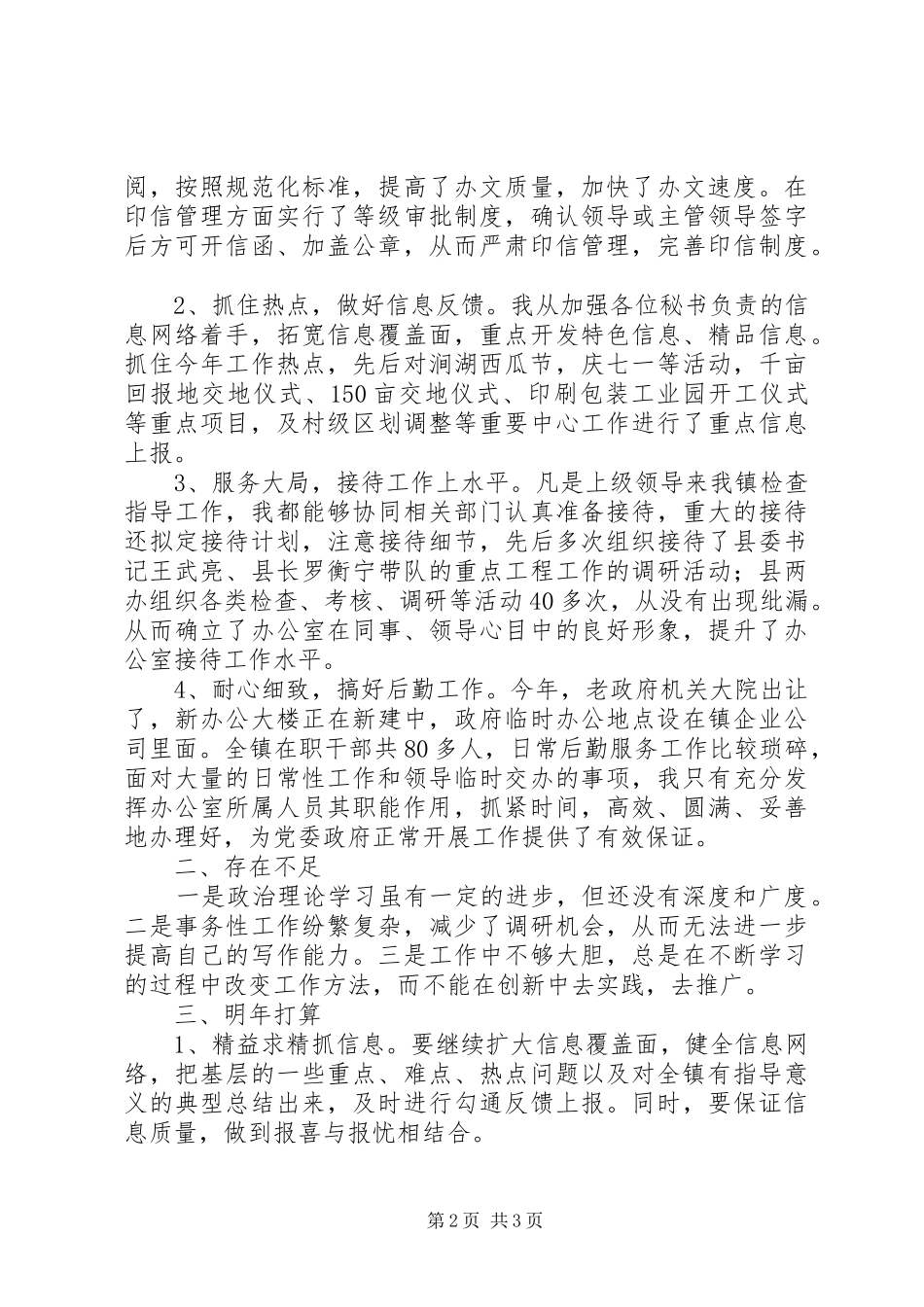 党政办公室主任年度工作总结_第2页