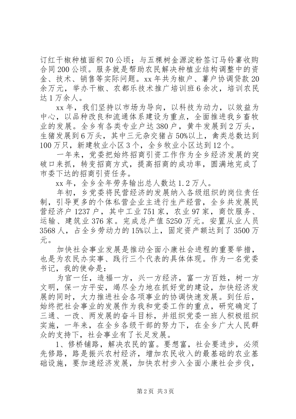 乡党委书记年终个人工作总结_第2页