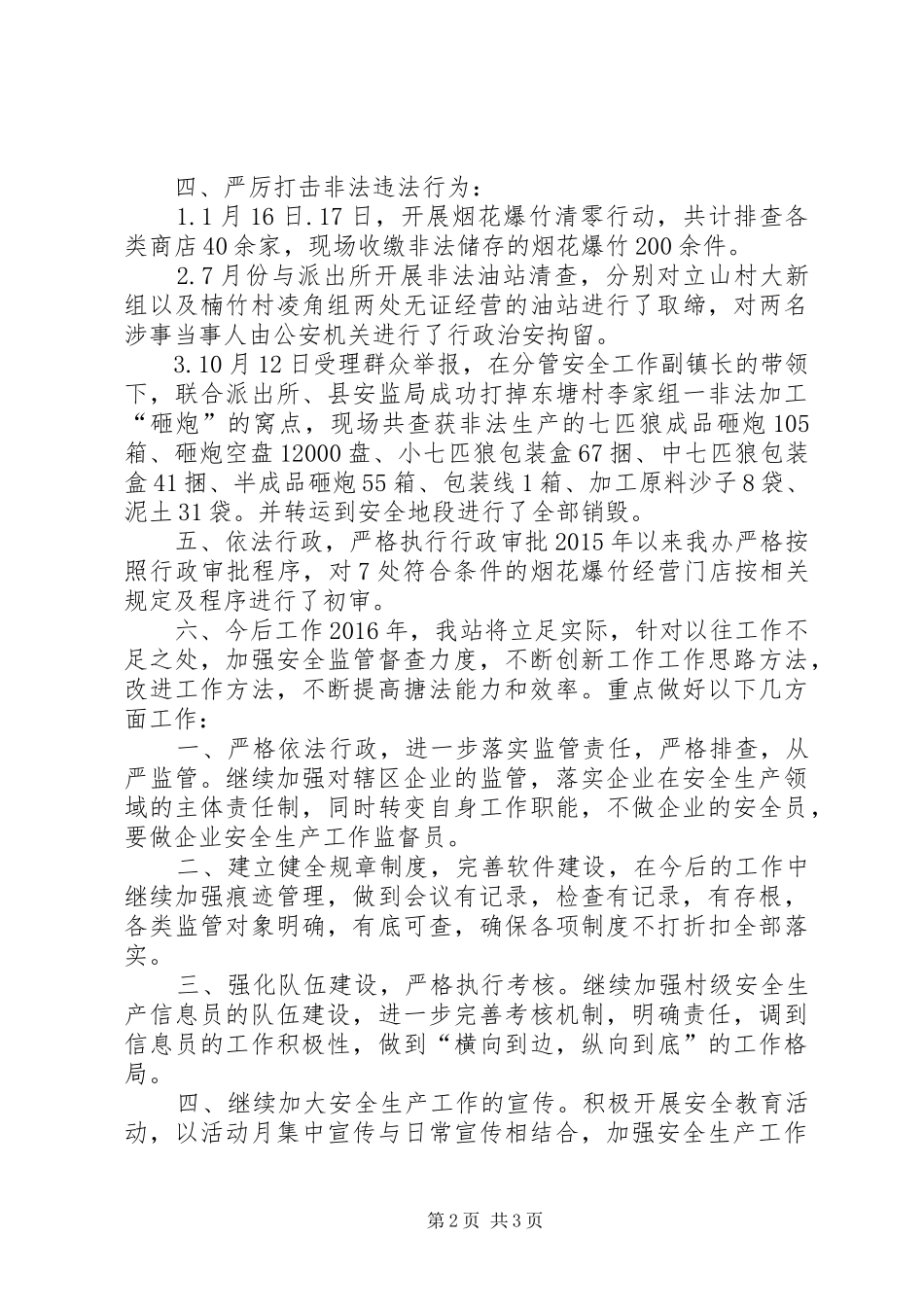 乡镇年度安监站工作总结_第2页