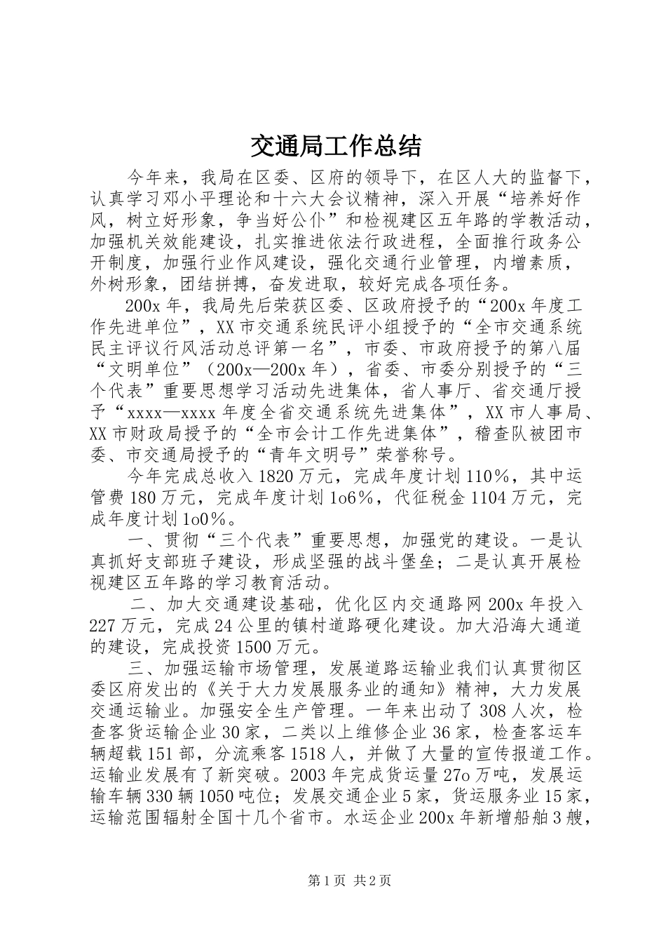 交通局工作总结 (12)_第1页