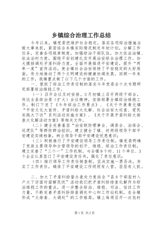 乡镇综合治理工作总结 (13)