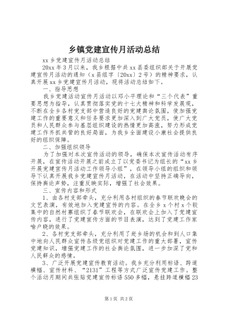 乡镇党建宣传月活动总结 (10)