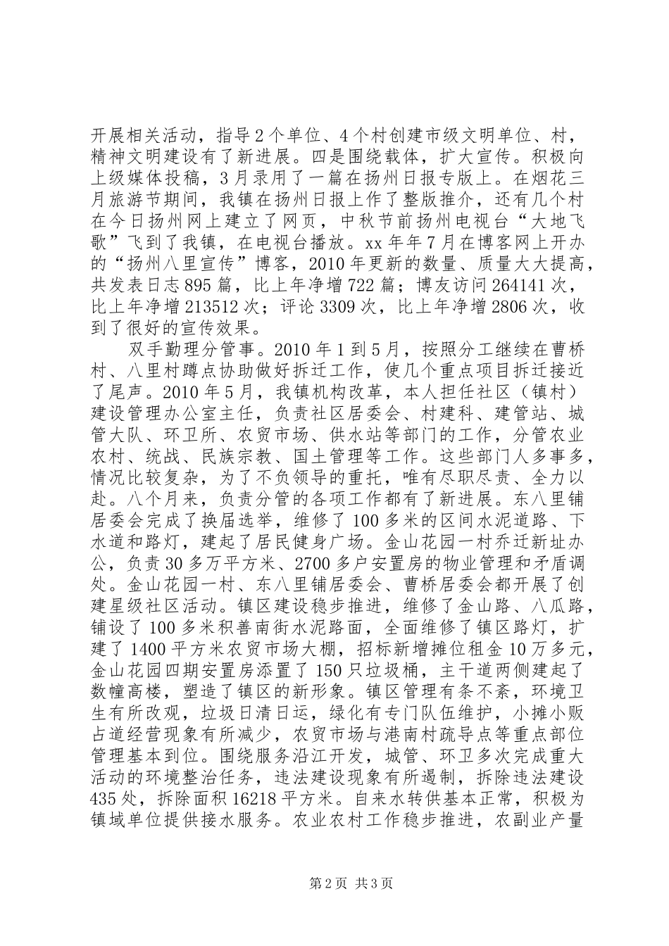 乡镇建设管理办公室主任的工作总结_第2页