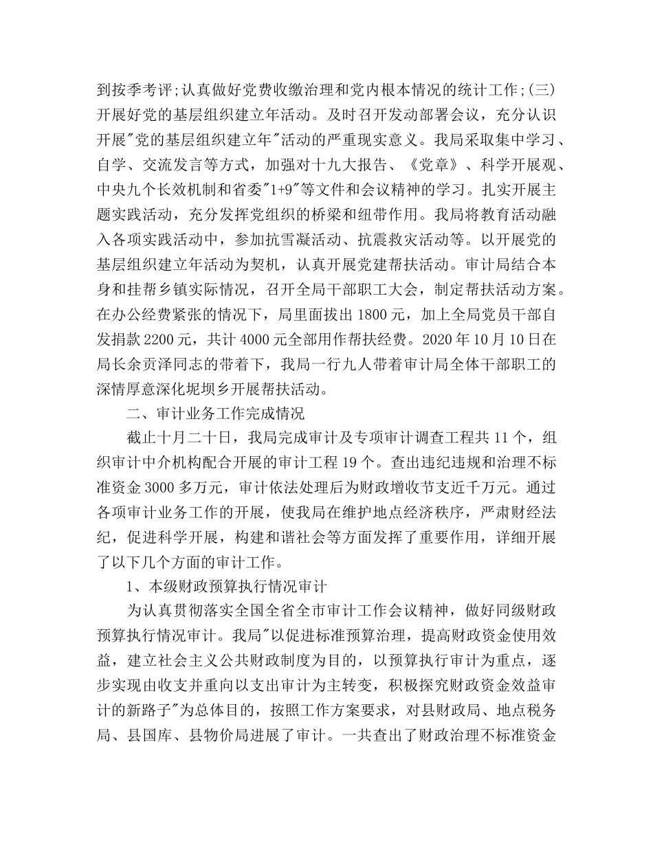 审计局2020年工作总结及工作参考计划 _第2页