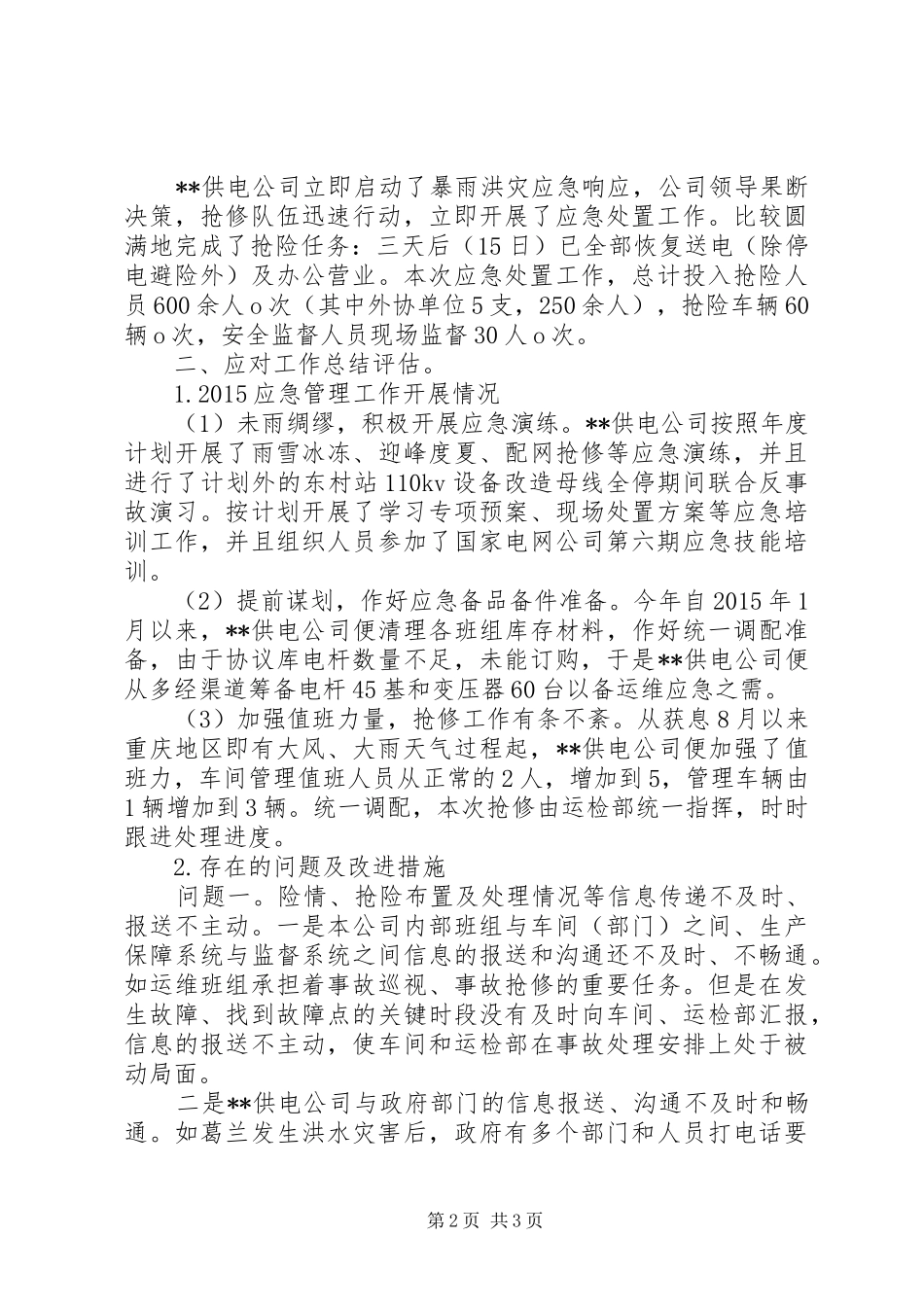 供电公司XX年突发事件总结评估报告_第2页
