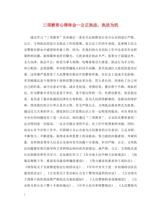 三项教育心得体会--公正执法，执法为民 