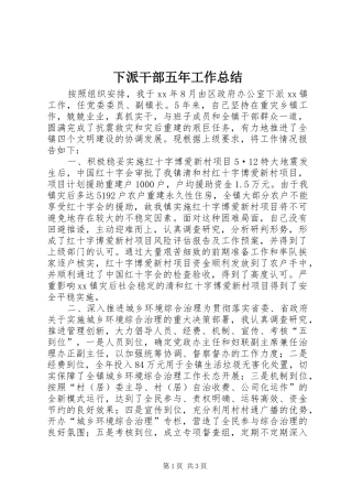 下派干部五年工作总结