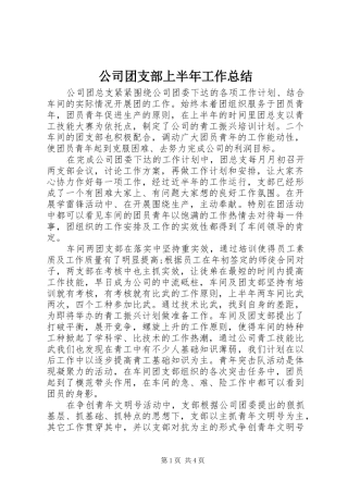 公司团支部上半年工作总结 (14)