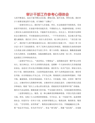审计干部工作参考心得体会 