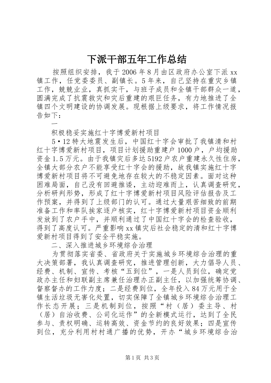 下派干部五年工作总结 (11)_第1页