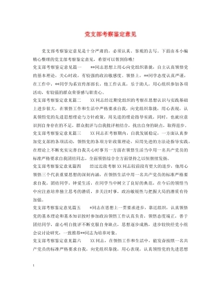 党支部考察鉴定意见 