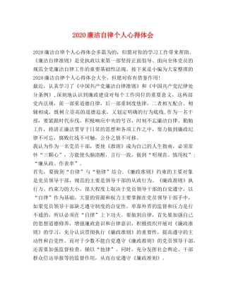 2024廉洁自律个人心得体会 