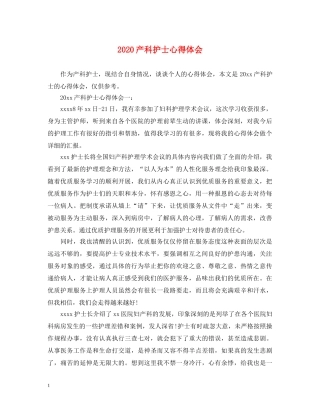 2024产科护士心得体会 