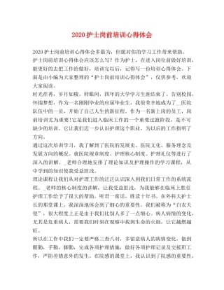 2024护士岗前培训心得体会 (2) 