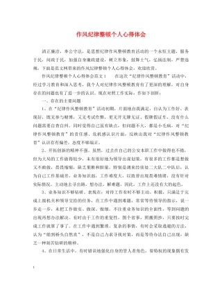 作风纪律整顿个人心得体会 