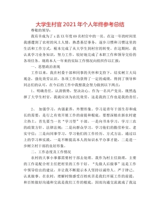 大学生村官2024年个人年终参考总结 