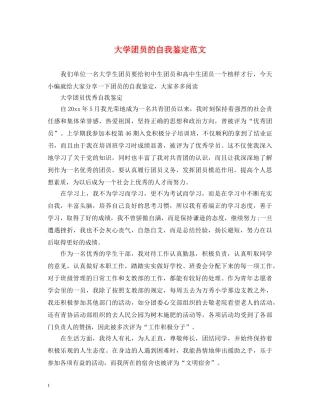 大学团员的自我鉴定范文 