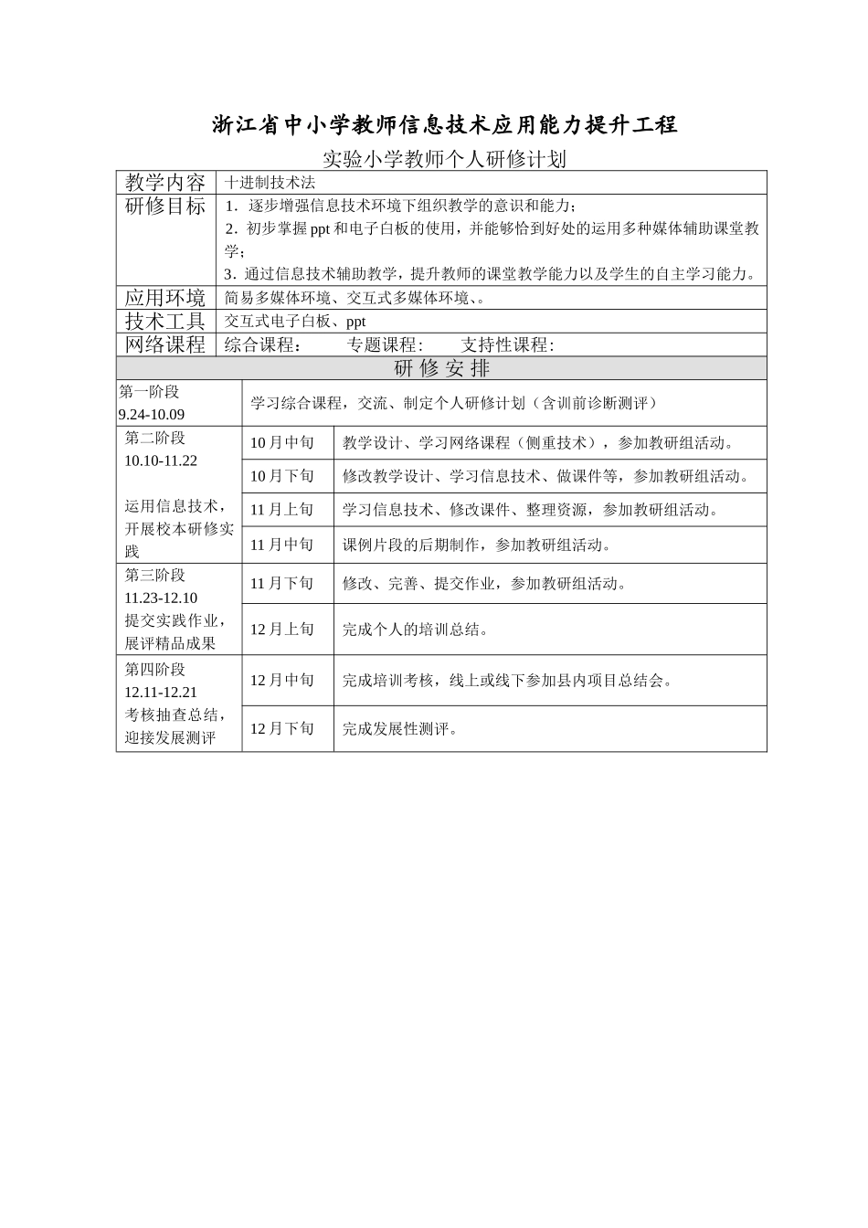 校本研修方案、个人研修计划(张超群)_第1页