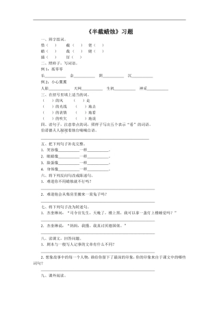 《半截蜡烛》习题2