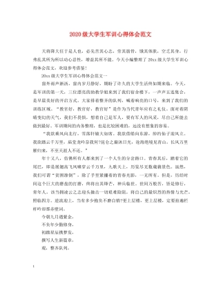 2024级大学生军训心得体会范文 