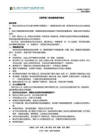 【哈罗城】物业服务提升建议
