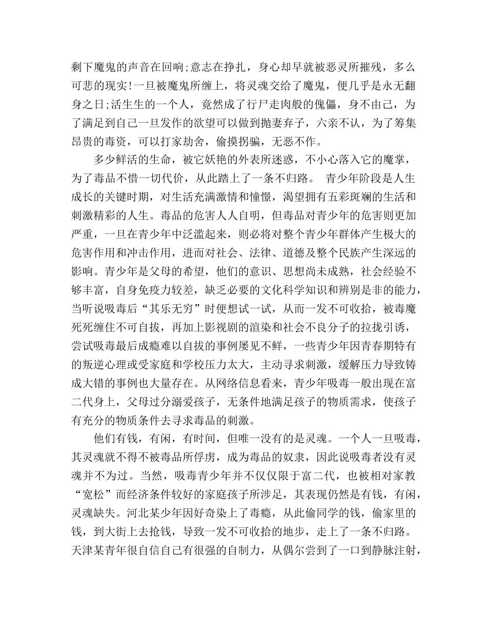 大学生禁毒演讲稿2篇 _第3页