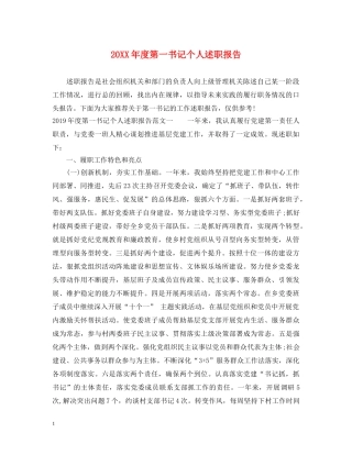 20XX年度第一书记个人述职报告 