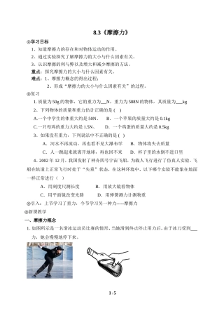 《摩擦力》学案1