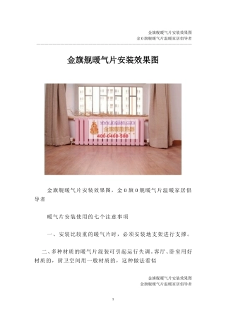 金旗舰暖气片安装效果图