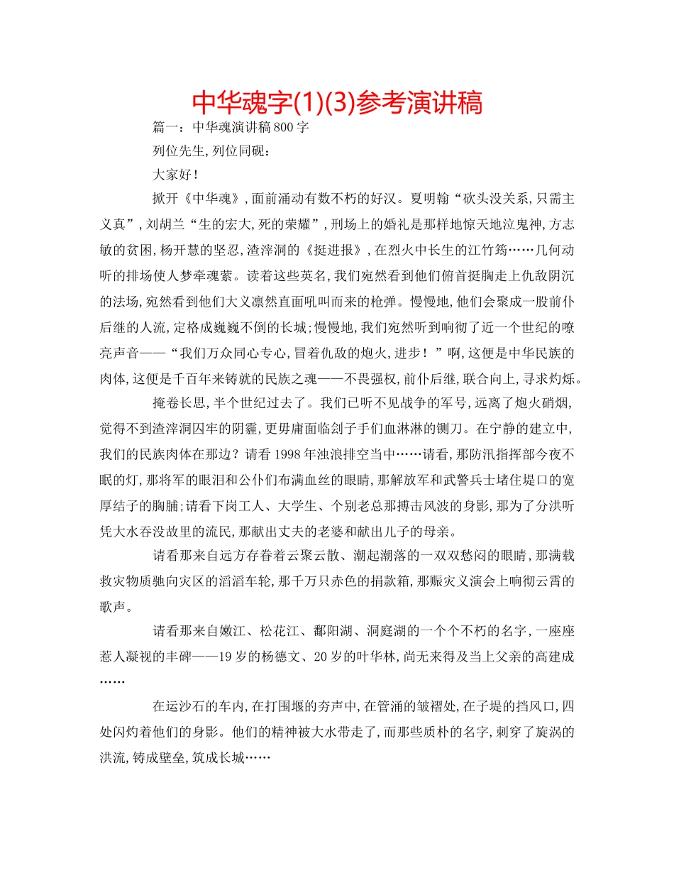中华魂字(1)(3)参考演讲稿 _第1页
