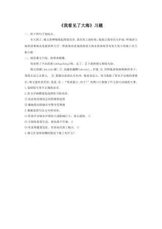 《我看见了大海》习题2