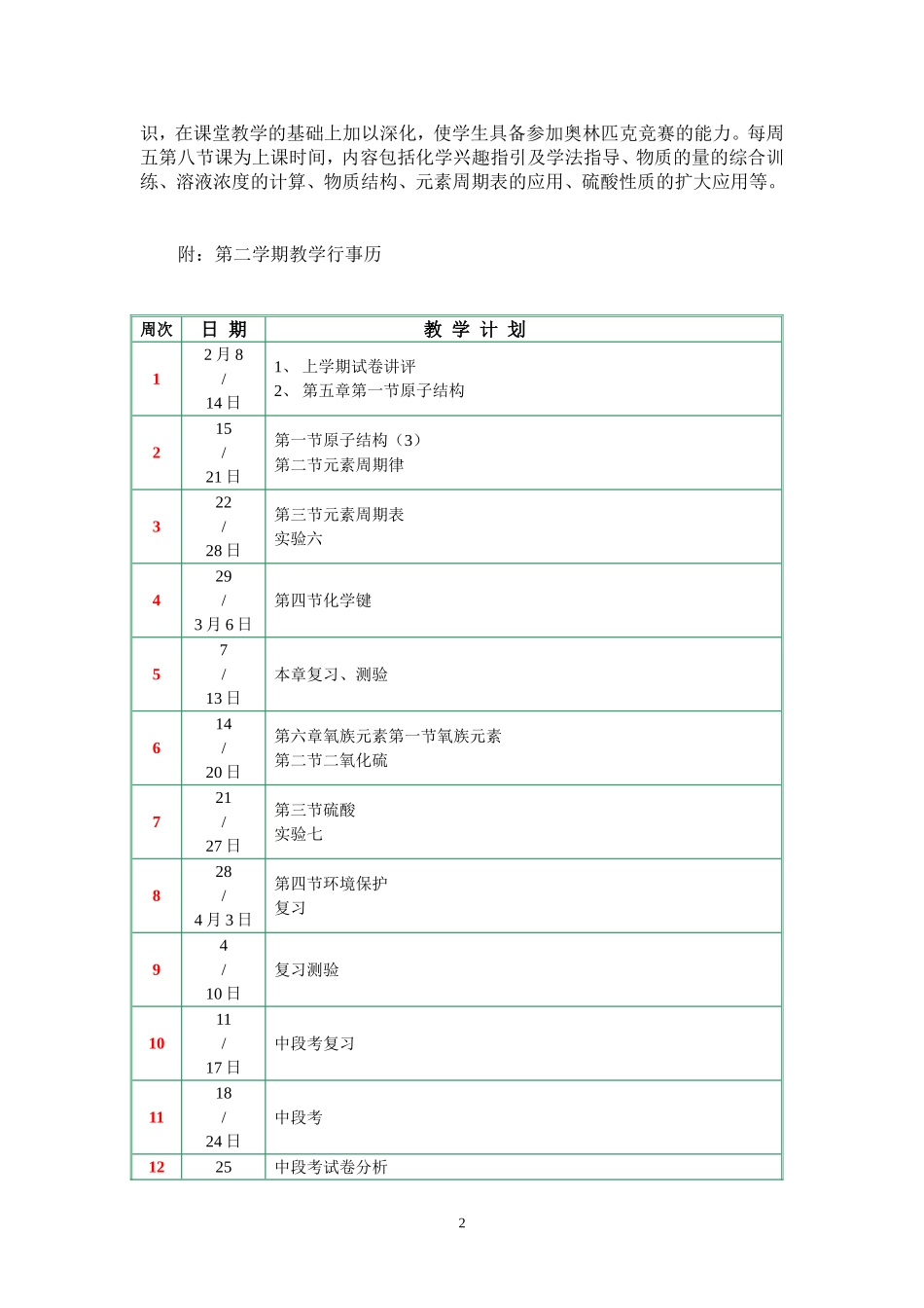 高一化学教学基组计划_第2页